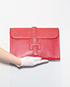 Jige PM Veau Courchevel Leather in Rouge Vif, front view